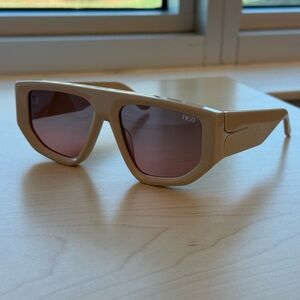 DEZI Cream Sunglasses with Rose Tinted Lenses